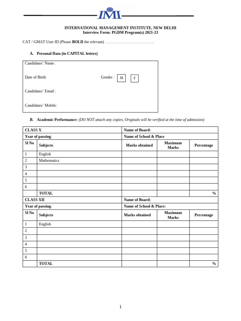 601d42d9c09ee240182471_Interview_Form | PDF | Graduate Management ...
