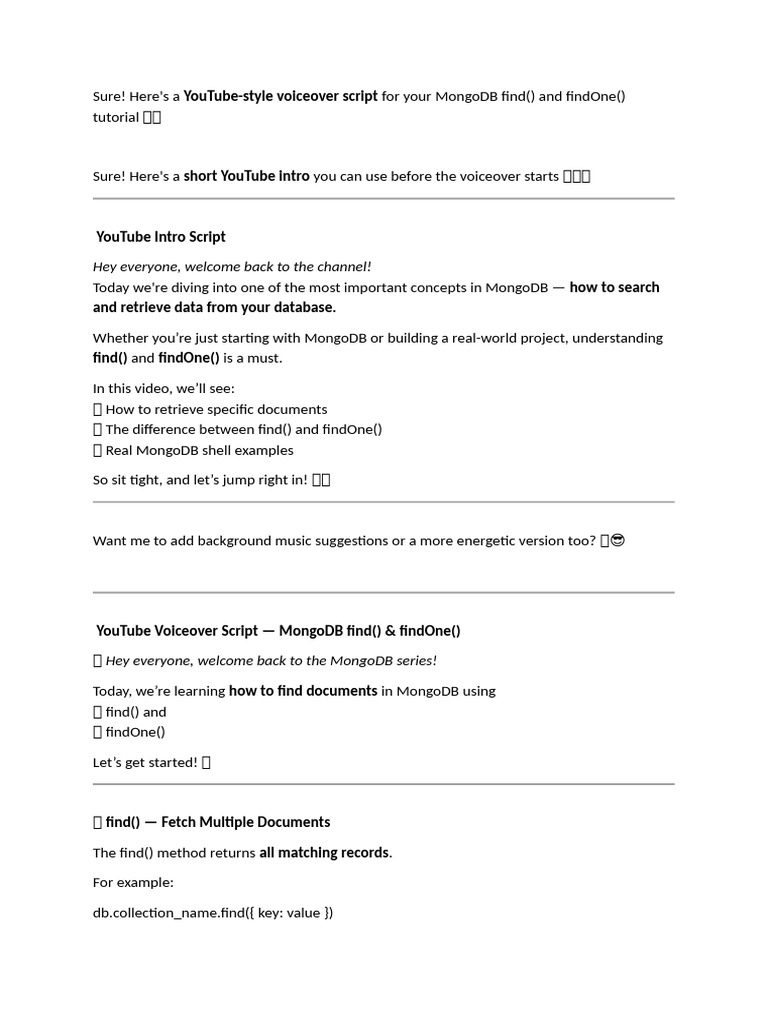 MongoDb VoiceOver | PDF