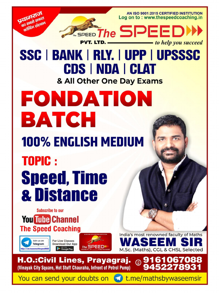 Speed Time Distance | PDF | Speed | Velocity