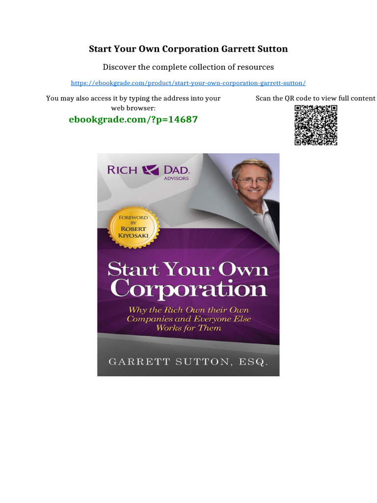 Start Your Own Corporation Garrett Sutton full | PDF | Intellectual ...