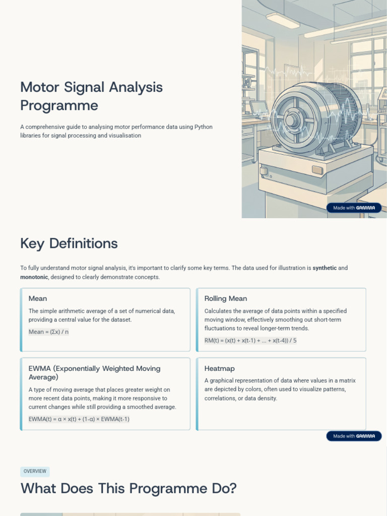 Motor Signal Analysis Programme | PDF | Moving Average | Data