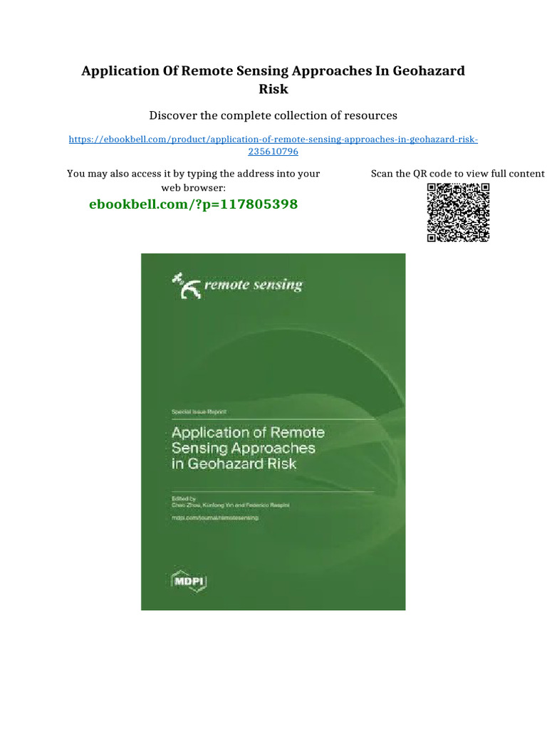 Application of Remote Sensing Approaches in Geohazard Risk Available ...