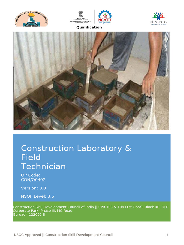 CON_Q0402_v3.0_Construction Laboratory & Field Technician | PDF ...