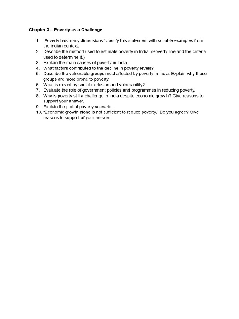 Chapter 3 - Poverty As A Challenge | PDF