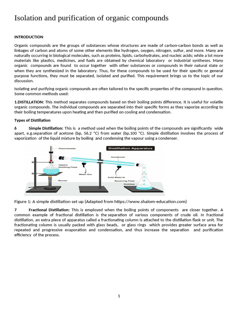 Isolation and purification of organic compounds Qualitatuve and ...