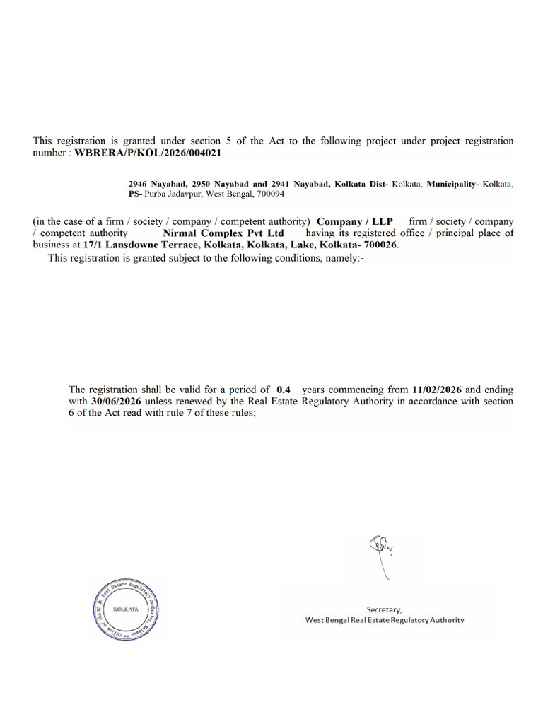 Flora 2 Rera | PDF | Legal Documents