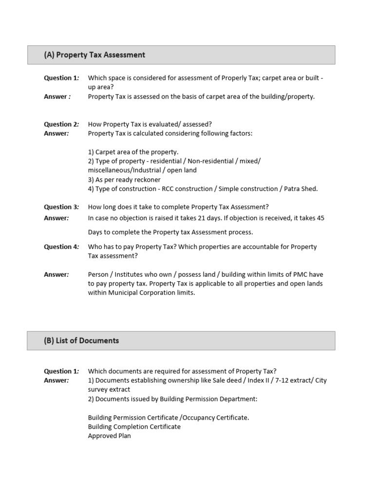 PMC Sarathi Faq in English | PDF | Property Tax | Taxes