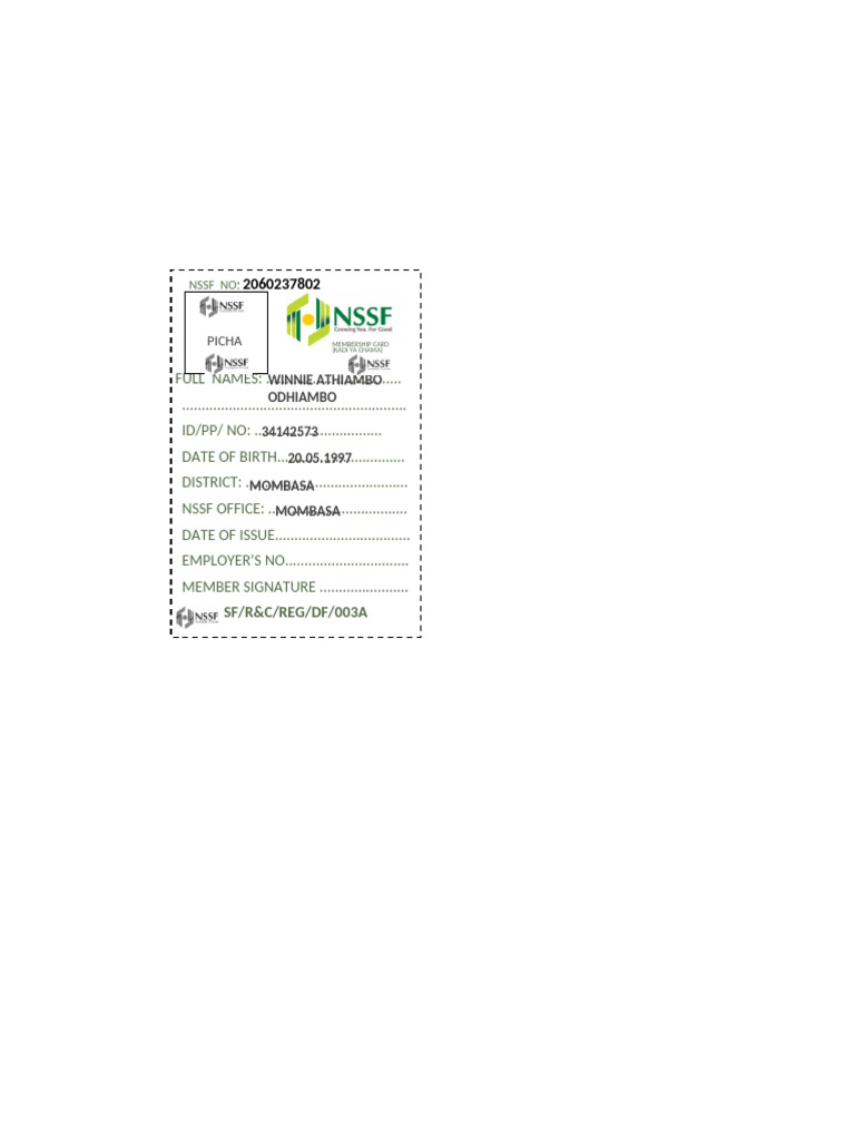 NSSF Template | PDF