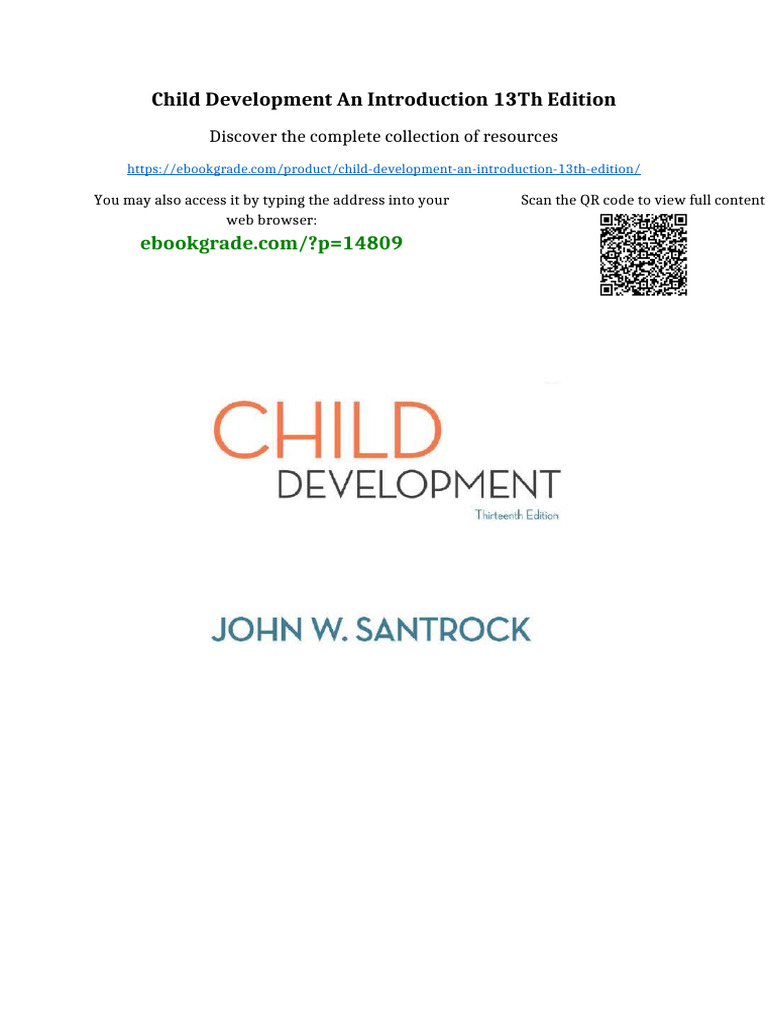 Child Development An Introduction 13th Edition Full | PDF