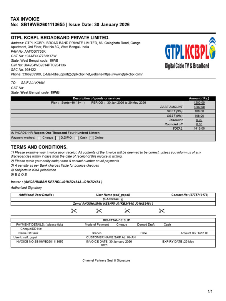 SB 19 WB 2601113655 | PDF | Invoice | Cheque