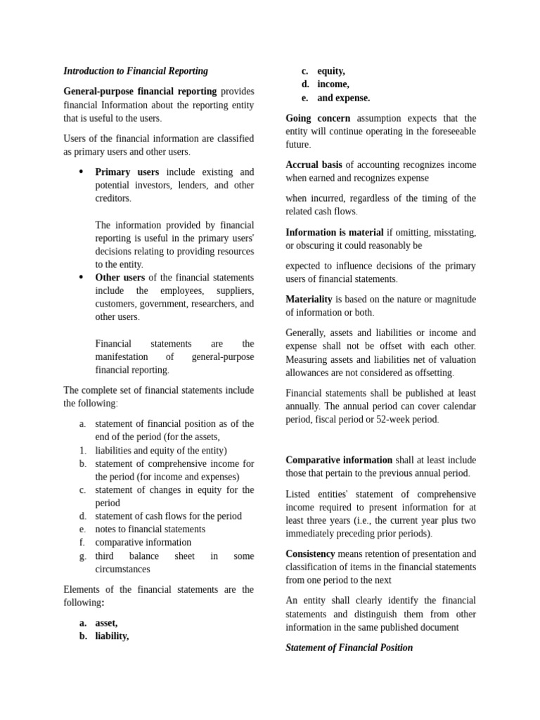 Introduction To Financial Reporting | PDF | Will And Testament ...