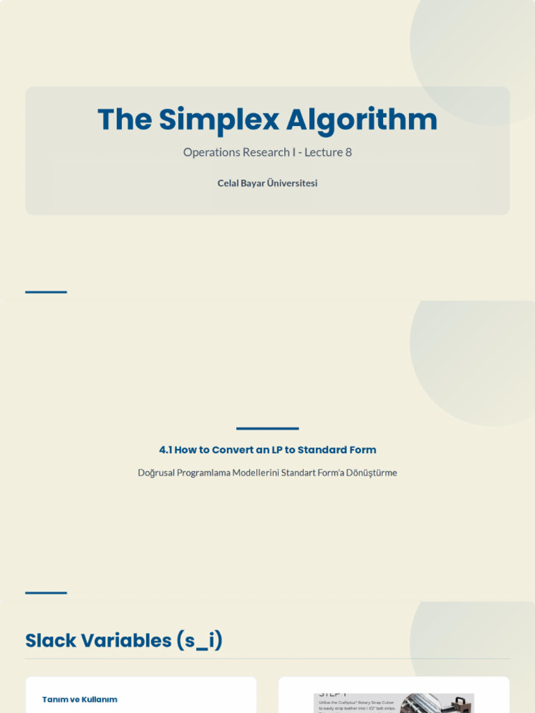 Simplex Algoritması Ders Notları | PDF