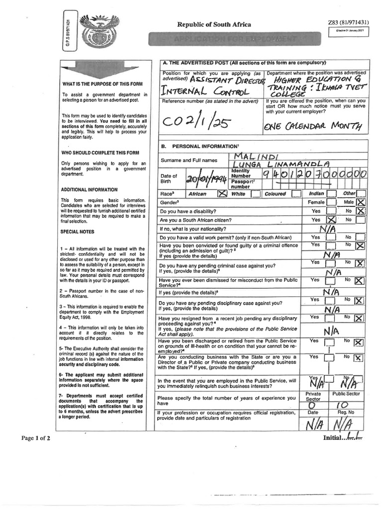 Z83 Example | PDF