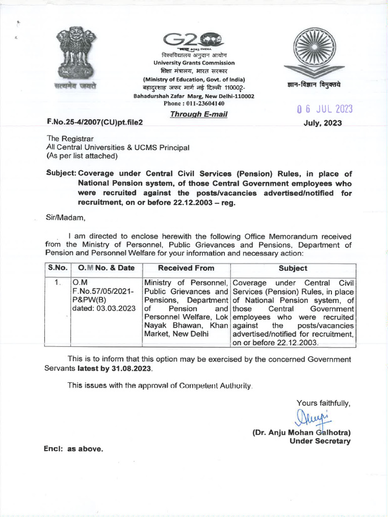 11 UGC LETTER CCS Rules_20230706111648 | PDF