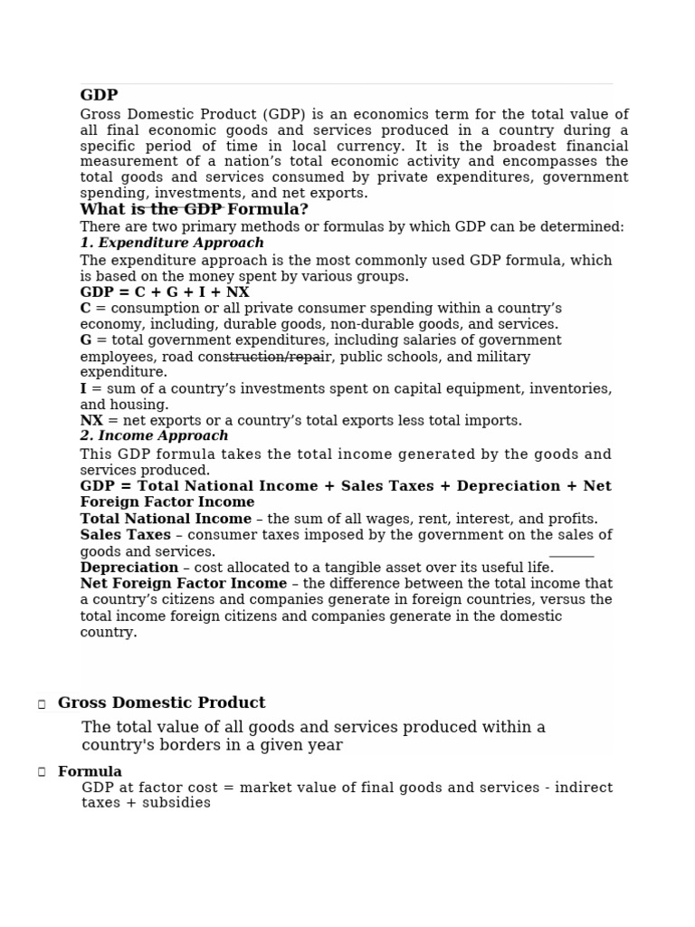 Gdp,Gnp,Nnp.docx | PDF | Depreciation | Gross Domestic Product