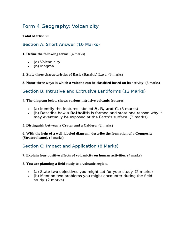 Geography Volcano | PDF