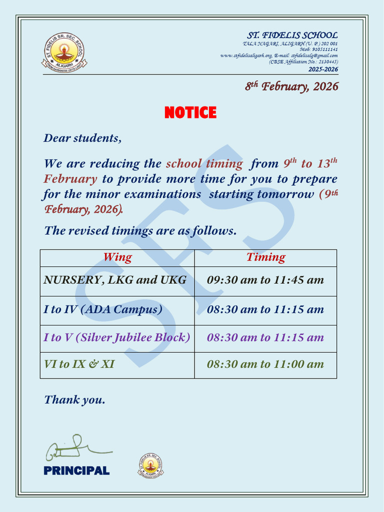 Timing Notice 6 | PDF