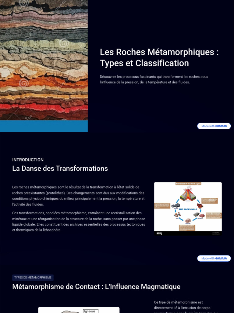 Les Roches Metamorphiques Types Et Classification | PDF | Sciences de ...