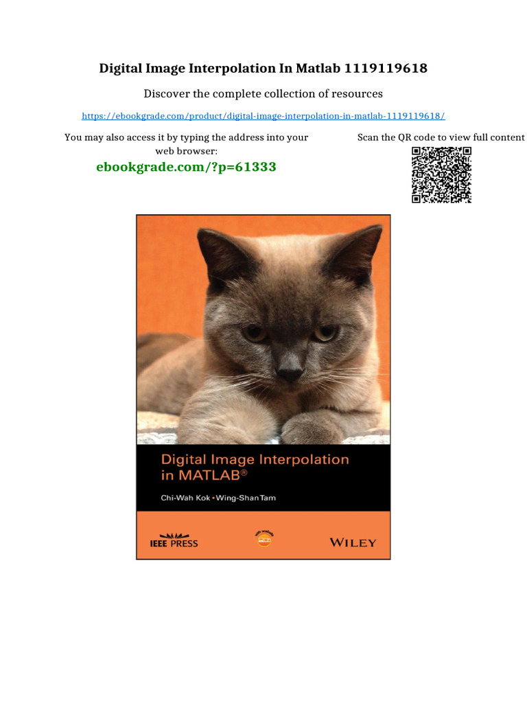 Digital Image Interpolation in Matlab 1119119618 Full Access | PDF ...
