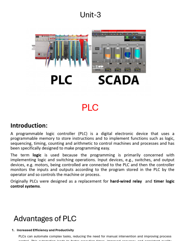 Unit-3 PLC & SCADA | PDF | Programmable Logic Controller | Scada