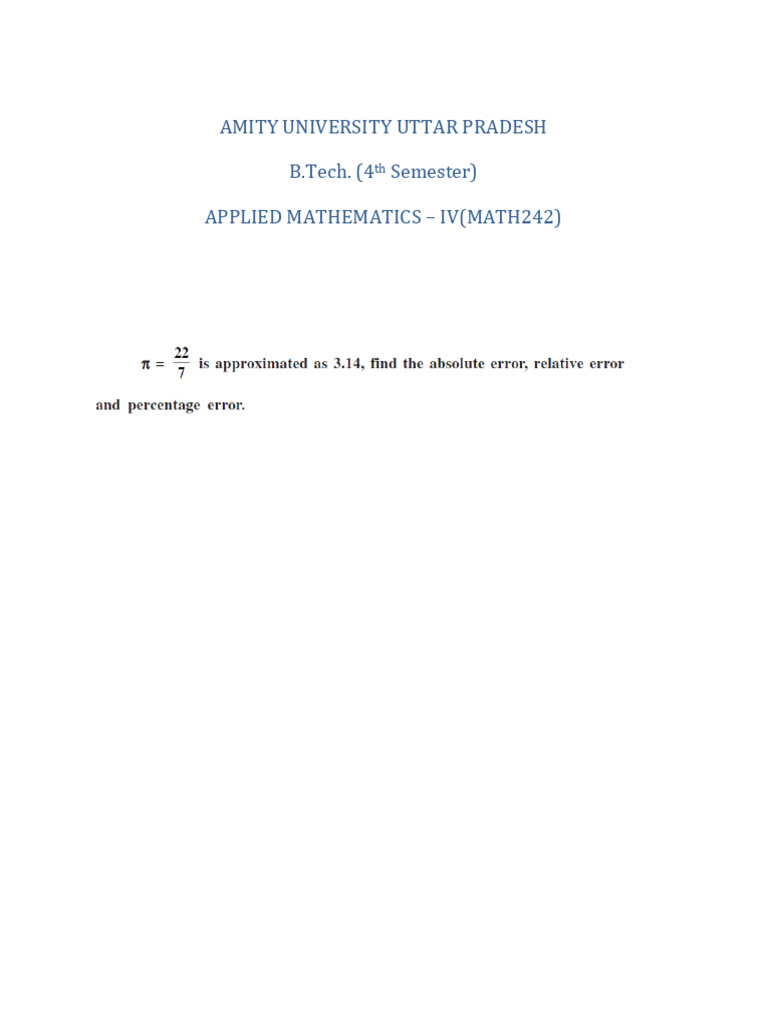 Assignment 1 AM-IV M-1 | PDF