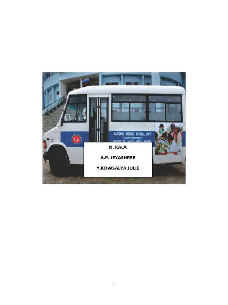 A Study on Functioning of Mobile Medical Units (MMU) (1) | PDF | Health ...