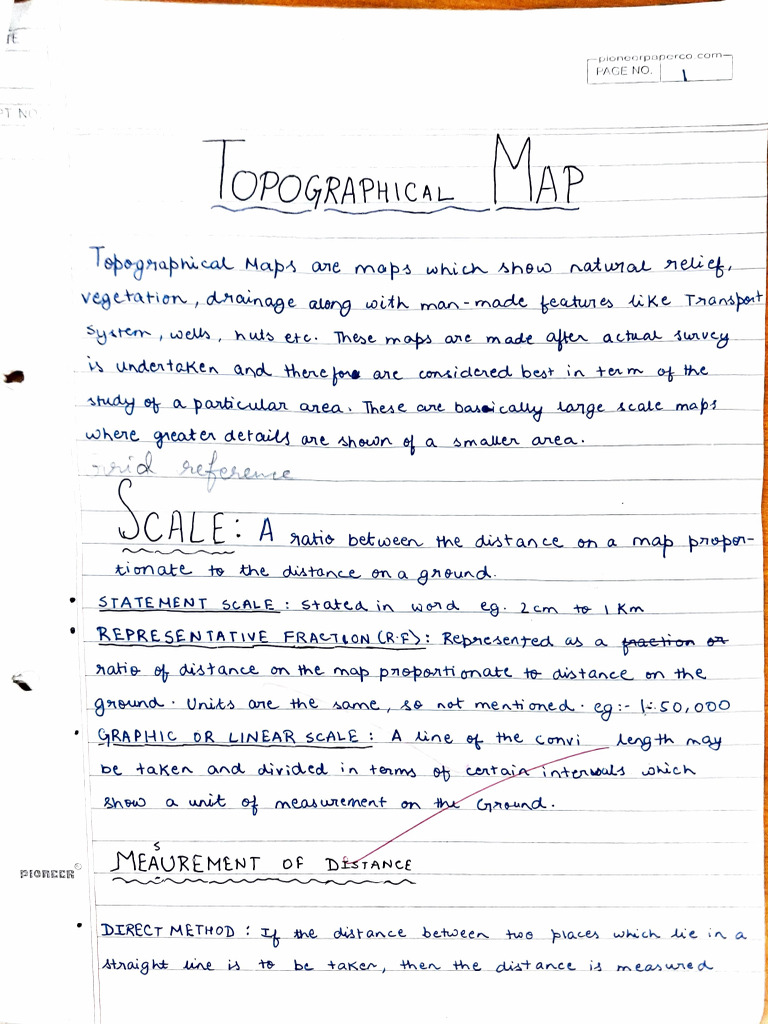 Class 10 Geography Resource Material On Topographical Map 2025 2026 | PDF