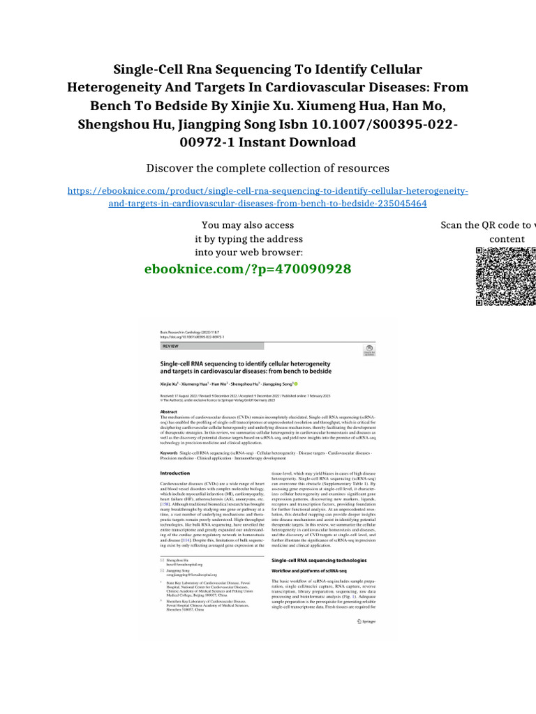 Single-cell RNA sequencing to identify cellular heterogeneity and ...