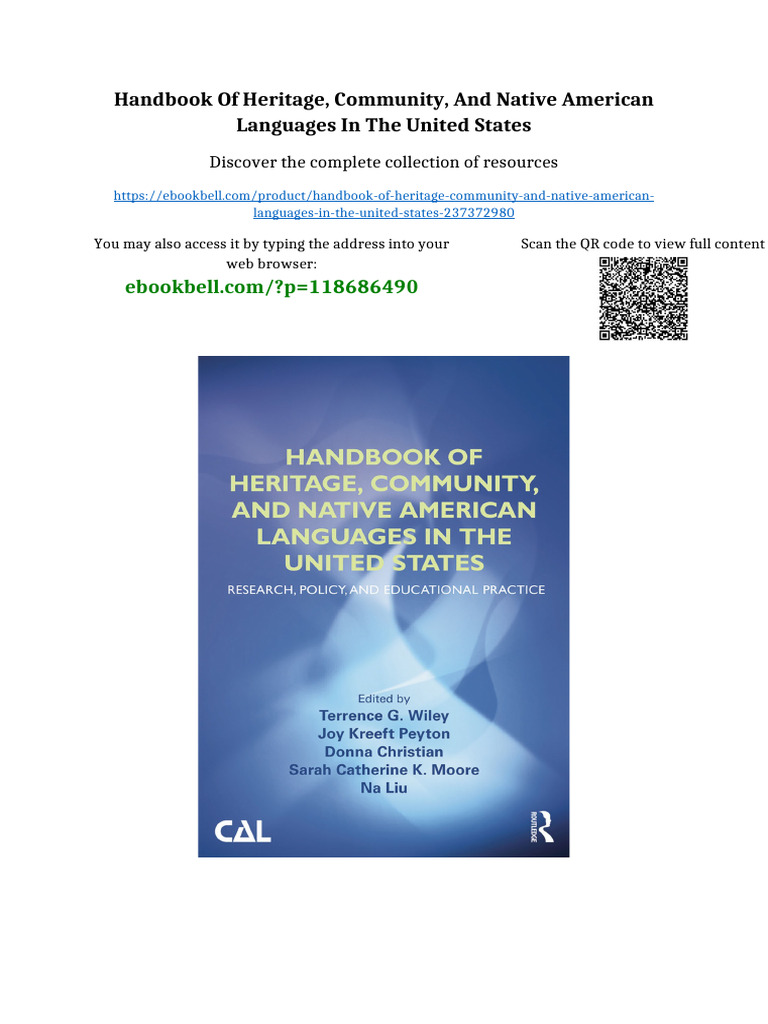 Handbook of Heritage, Community, and Native American Languages in the ...