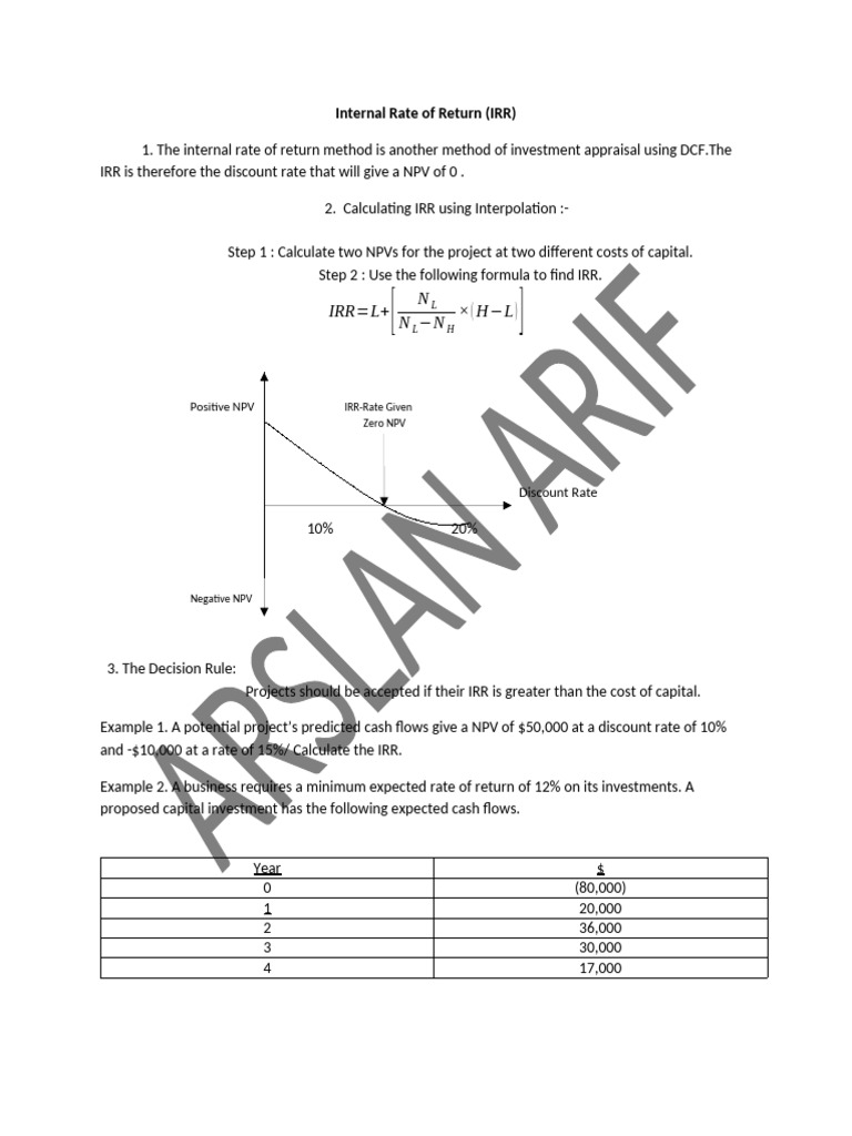 Internal Rate of Return-3 | PDF | Internal Rate Of Return | Net Present ...
