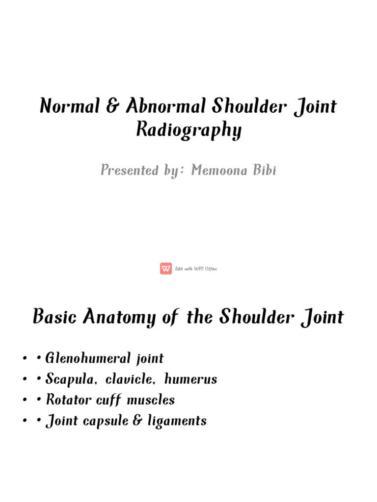 Full Shoulder Radiography Presentation | PDF