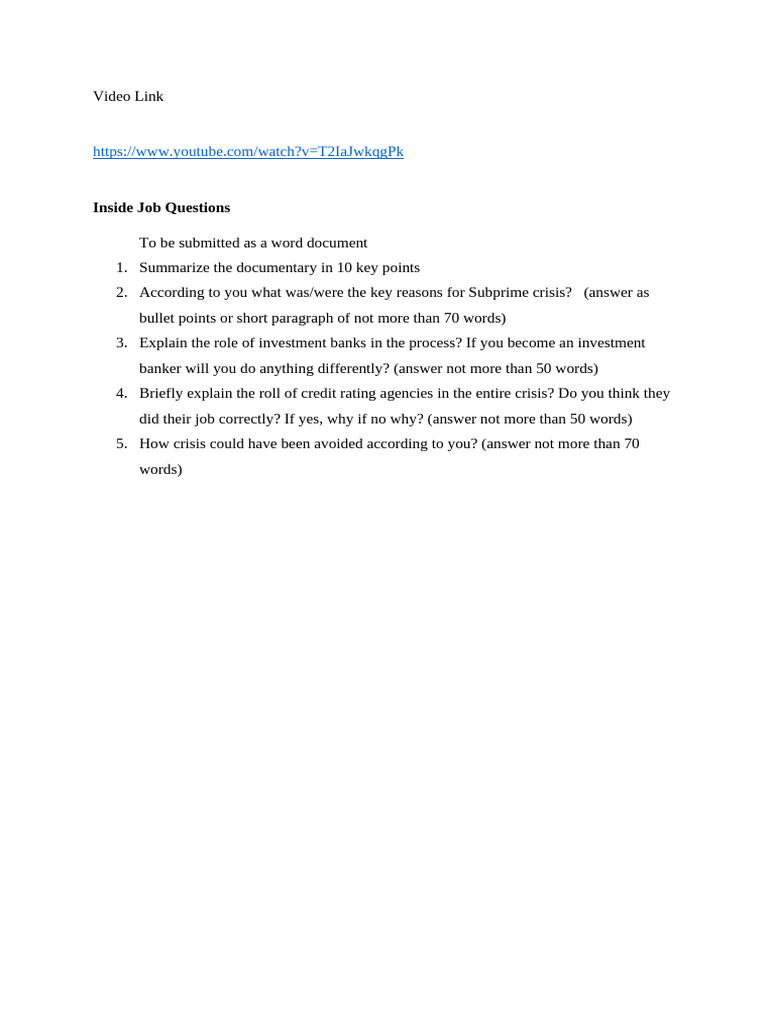 Assignment No.2 Inside Job | PDF