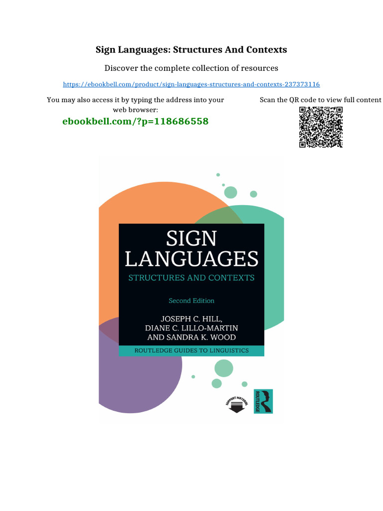 Sign Languages: Structures and Contexts Full Digital Chapters | PDF ...