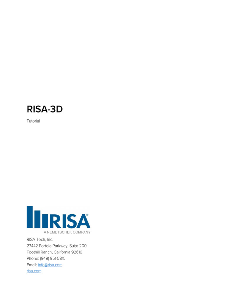 RISA Tutorials 3D | PDF