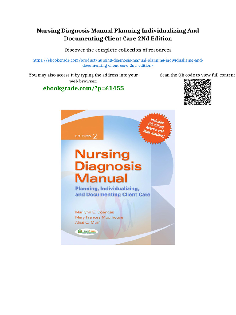 Nursing Diagnosis Manual Planning Individualizing and Documenting ...