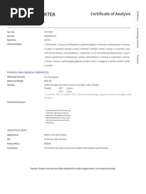 cagrilintide certificate of analysis Cagrilintide, an amylin analog, enhances the weight loss effects of  semaglutide or tirzepatide by slowing gastric emptying, suppressing  glucagon, and reducing appetite. It works synergistically with main image 1