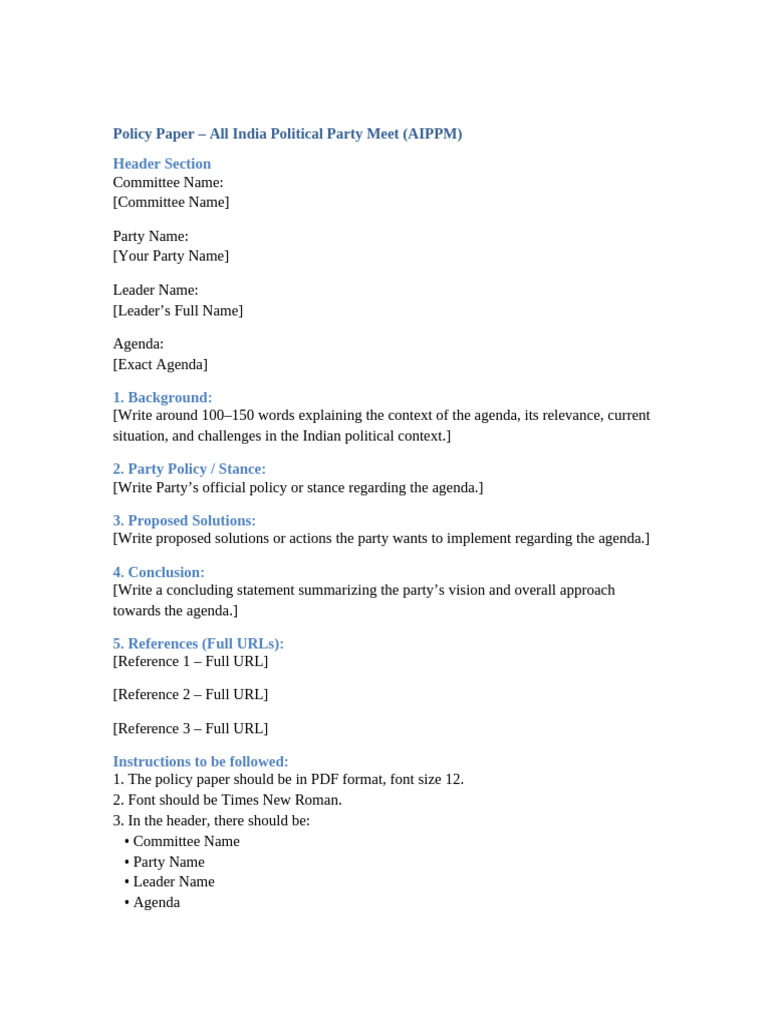 AIPPM Policy Paper Template | PDF