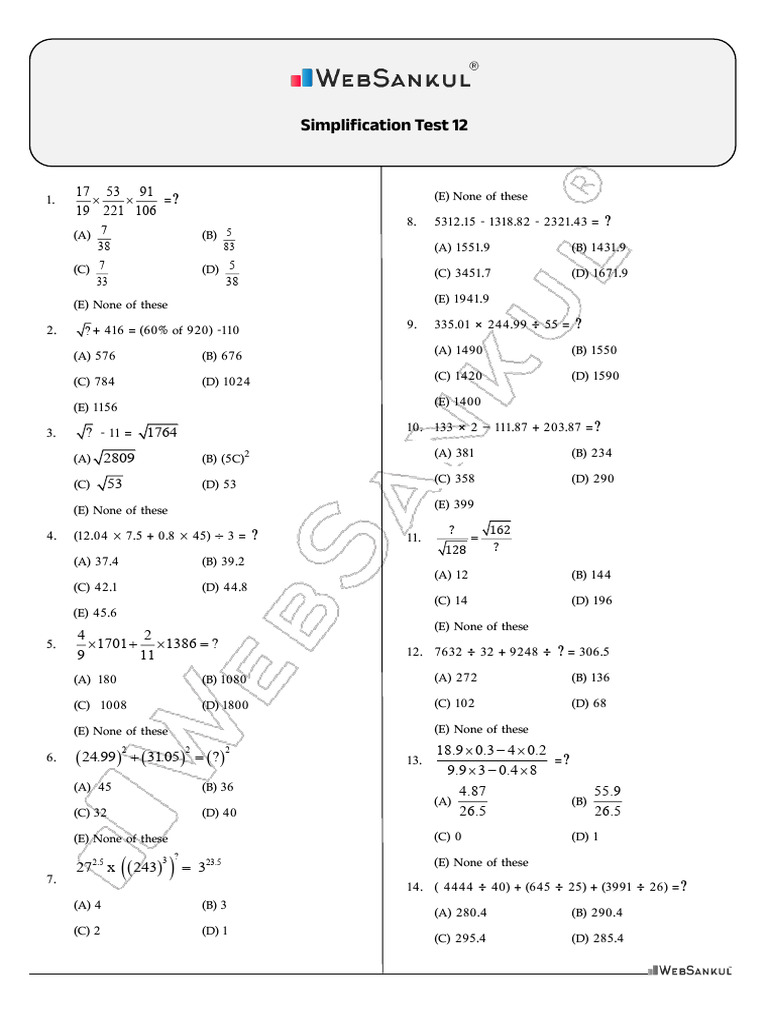 Simplification Test 12-01Feb262344 | PDF | Chess Theory | Chess Openings