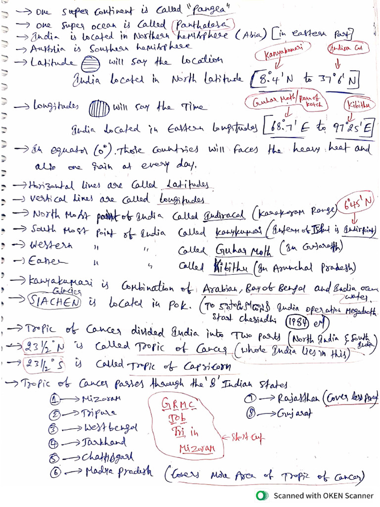 SSC Geography Hand Notes | PDF