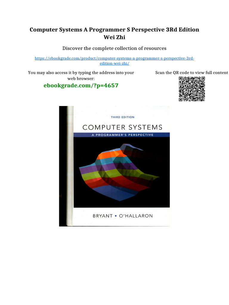 Computer Systems A Programmer S Perspective 3rd Edition Wei Zhi ...