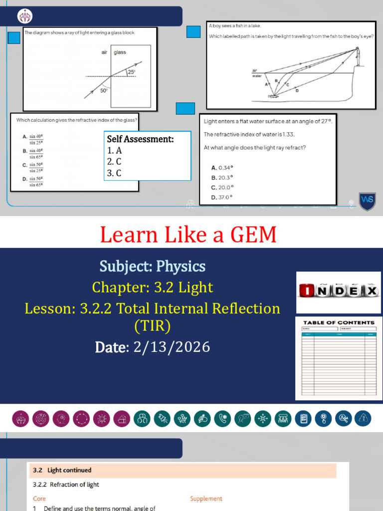 3.2.2 Total Internal Reflection | PDF | Reflection (Physics) | Refraction