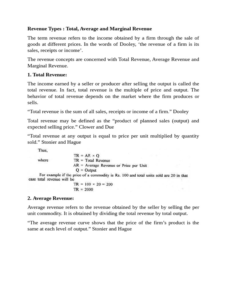 Revenue Types | PDF | Demand | Elasticity (Economics)
