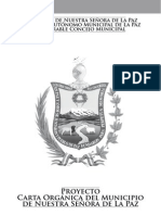 Proyecto de Carta Orgánica del Municipio de La Paz - 2012