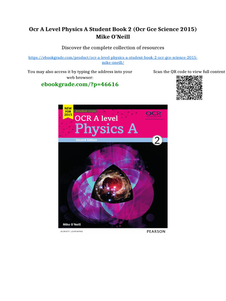 OCR A Level Physics A Student Book 2 (OCR GCE Science 2015) Mike O ...