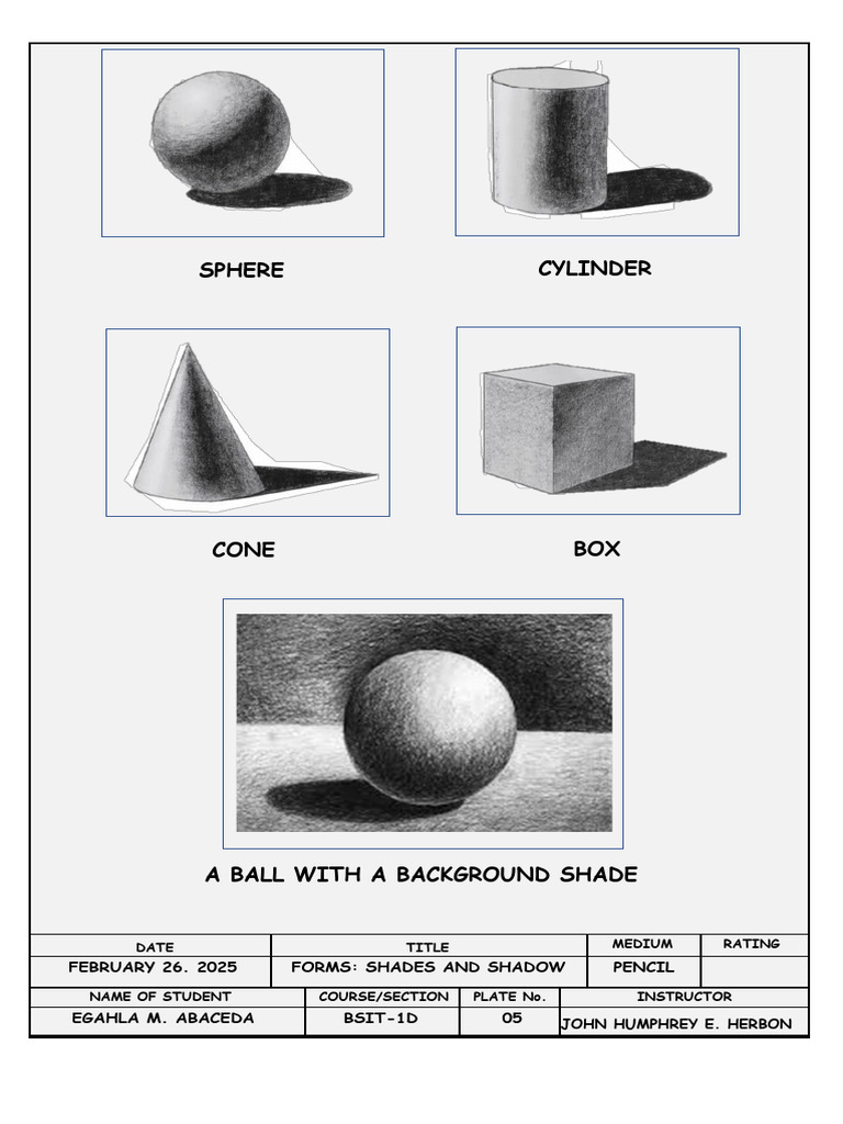 Forms Shades and Shadow Plate No. 5 | PDF | Sphere | Shadow