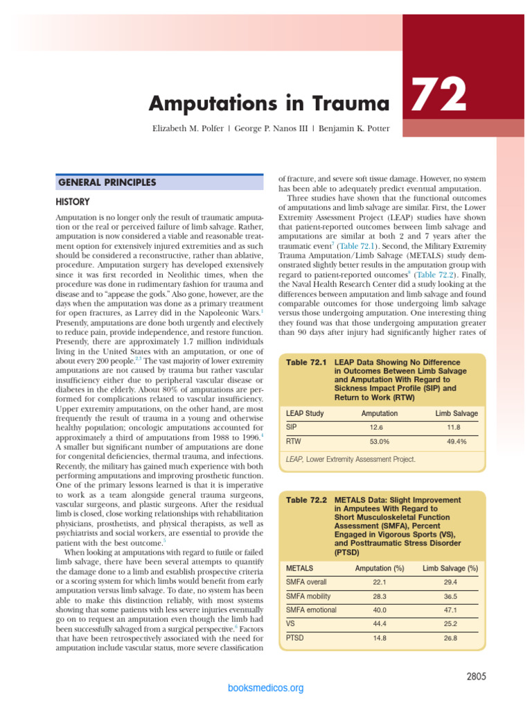 Amputations Skeletall Trauma | PDF | Amputation | Prosthesis