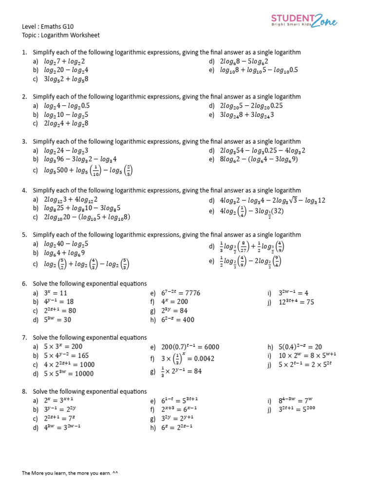 Logarithm Practice | PDF | Chess Theory | Chess