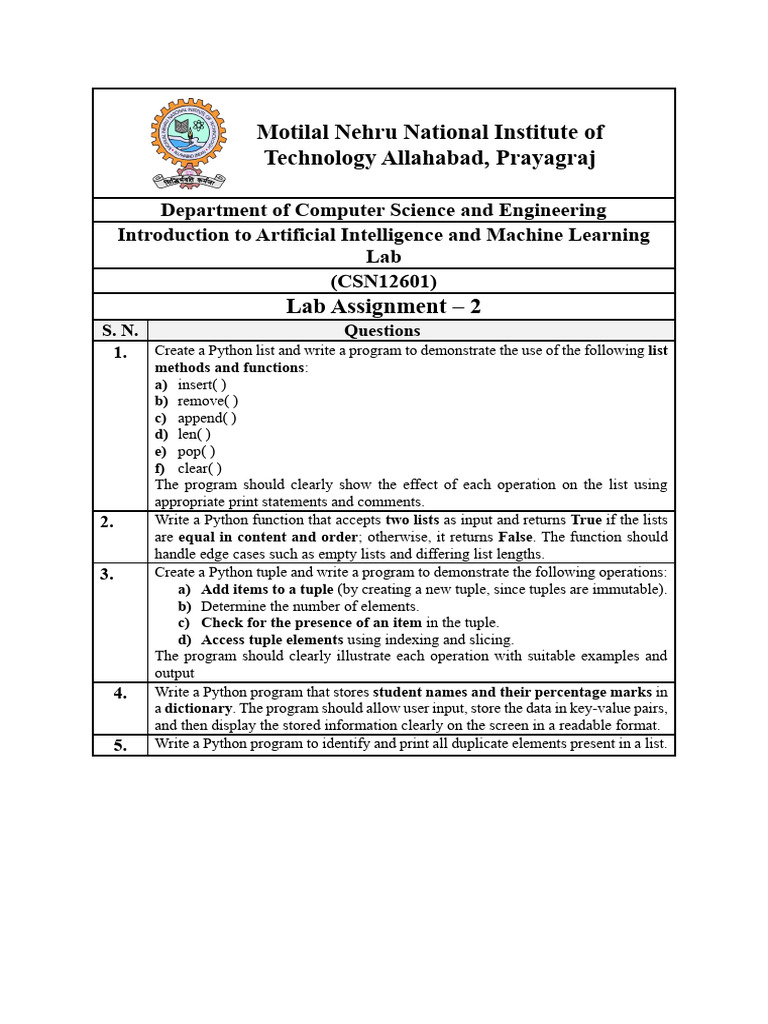 2 Aiml Lab Assignment - 2 | PDF