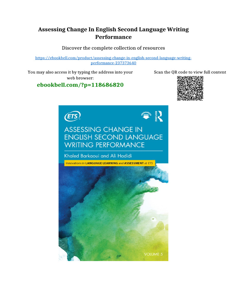 Assessing Change in English Second Language Writing Performance ...