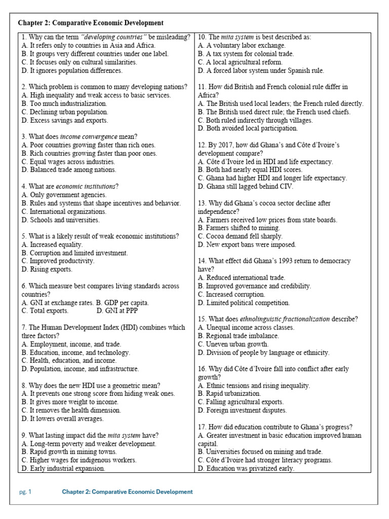 Chapter 2 Review Questions and Key Terms | PDF | Cost Of Living | Gross ...